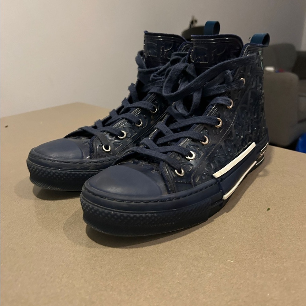 Dior b23 high top blue raised oblique